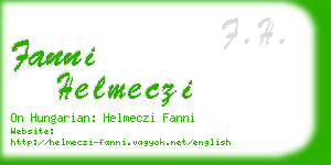 fanni helmeczi business card
